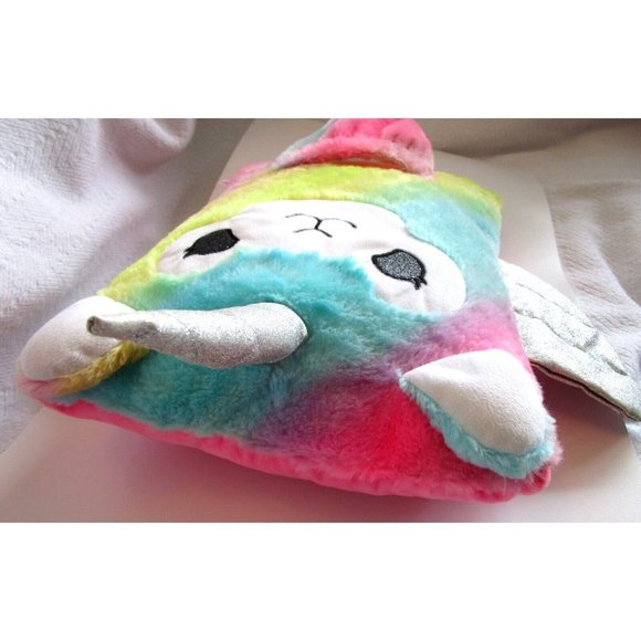 Justice Llama Unicorn Rainbow Pillow-Missing Mini Plush In Pouch 15" - Kellytoy - Picture 6 of 12